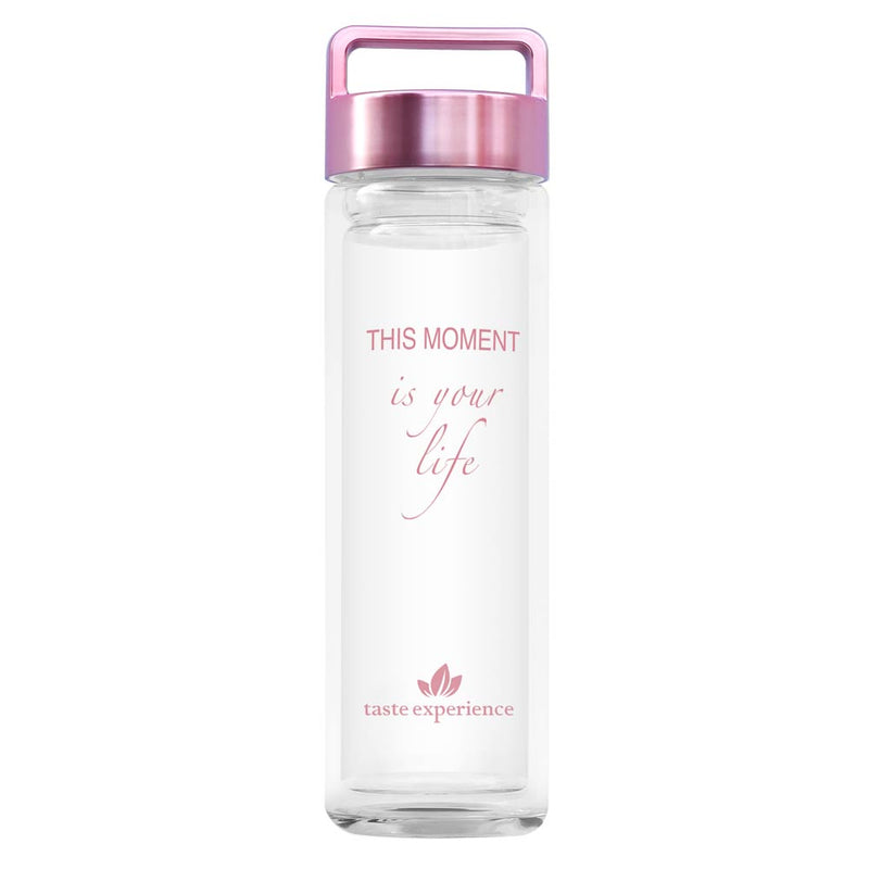 Thermoflasche, Thermobottle, Isolierflasche, Teesieb, Trinkflasche, This Moment Bottle Rose, Glastrinkflasche, Doppelwandig
