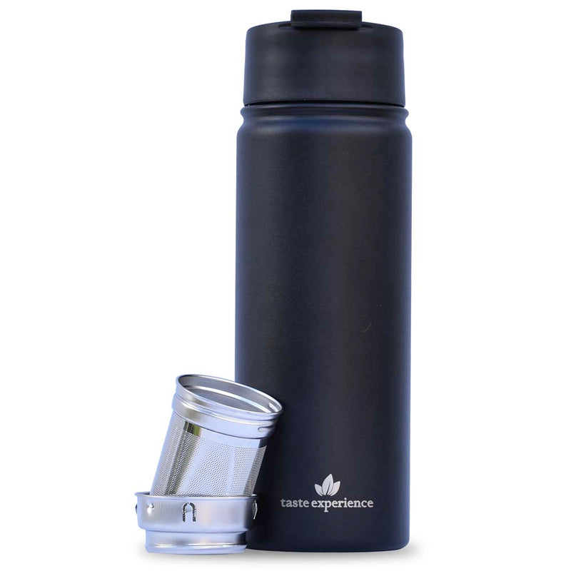 Thermoflasche, Thermobottle, Isolierflasche, Teesieb, Trinkflasche, Black Thermobottle 2GO,